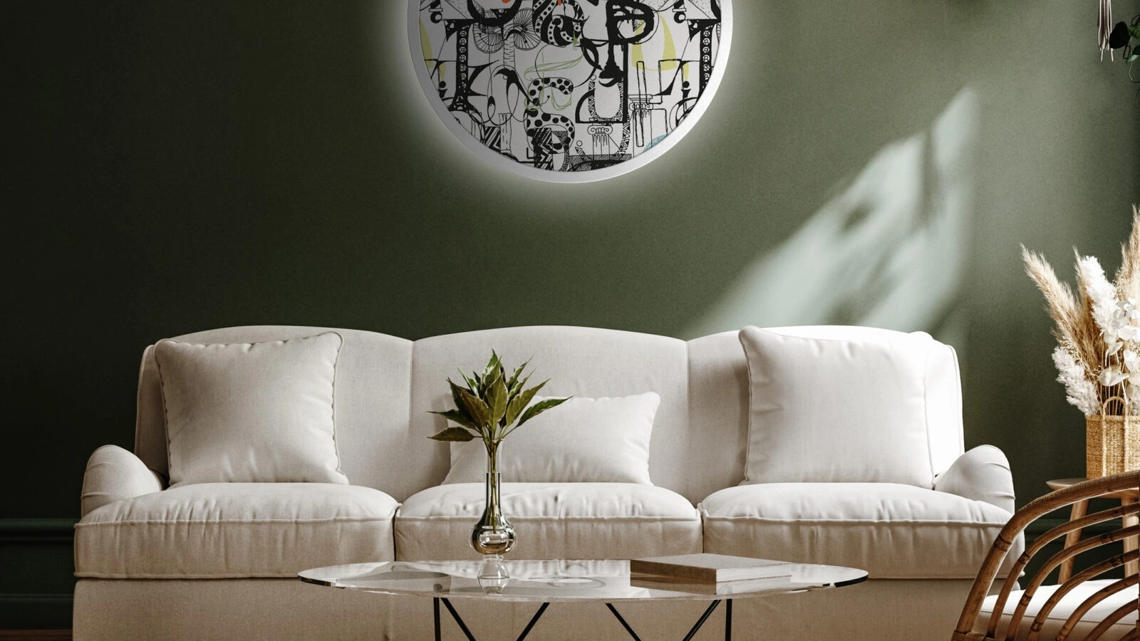 Quadro tondo luminoso 02 di Pintdecor