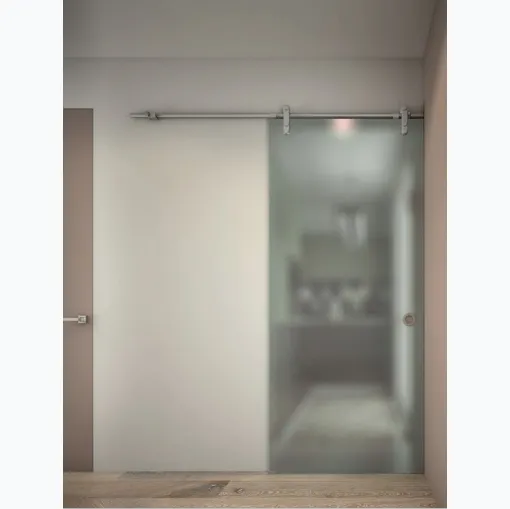 Porta per interni scorrevole in vetro satinato con binario a parete Aria Tecnik di Zemma