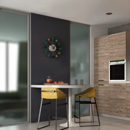 Porta per interni Aria Filo Muro Oval 34 in vetro satinato con telaio in alluminio di Zemma