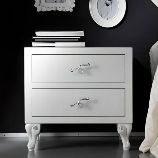 Comodino Athena in legno laccato di Florentiabed