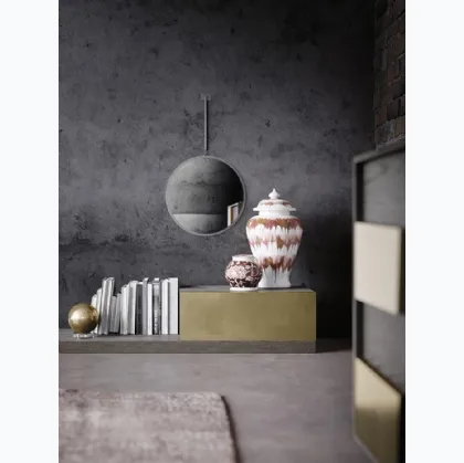 Comodino di design Scacco laccato metallizzato di Mobilgam