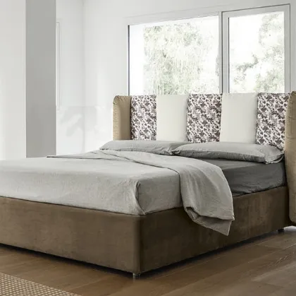 Letto con box contenitore Diadema in tessuto imbottito di Rigosalotti