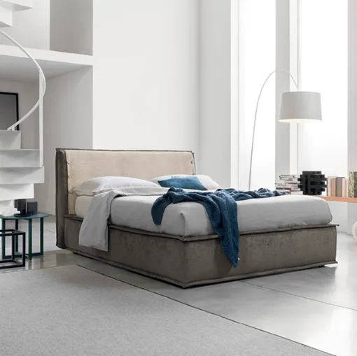 Letto contenitore Boston con testiera di Rigosalotti