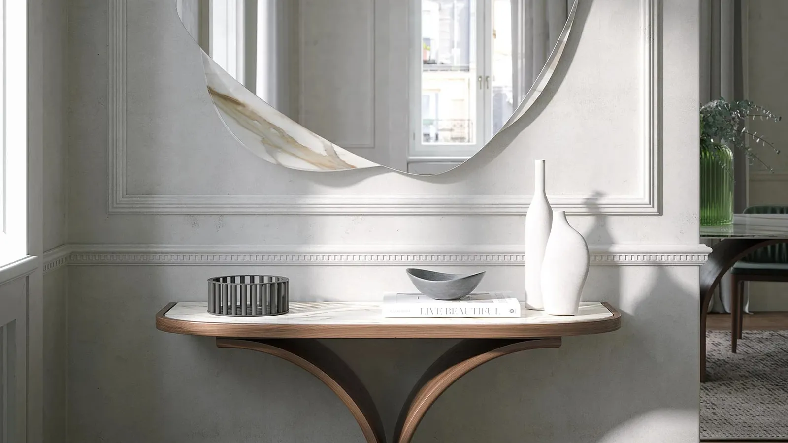 Mobile ingresso Arco in gres e legno di Tonin Casa