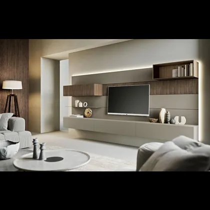 Parete Attrezzata sospesa Composizione Horizon 1002 di Mobilgam