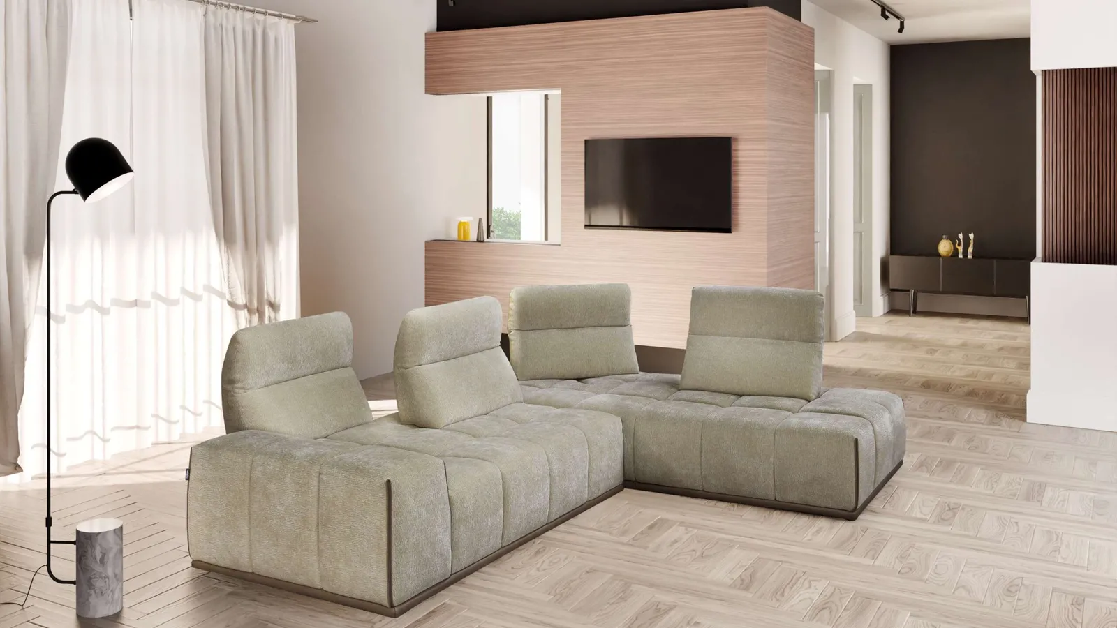 Divano angolare in pelle Block di Cuborosso