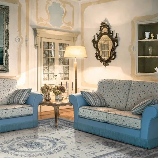 Divano classico lineare in tessuto Oxford-Luxury di Rigosalotti