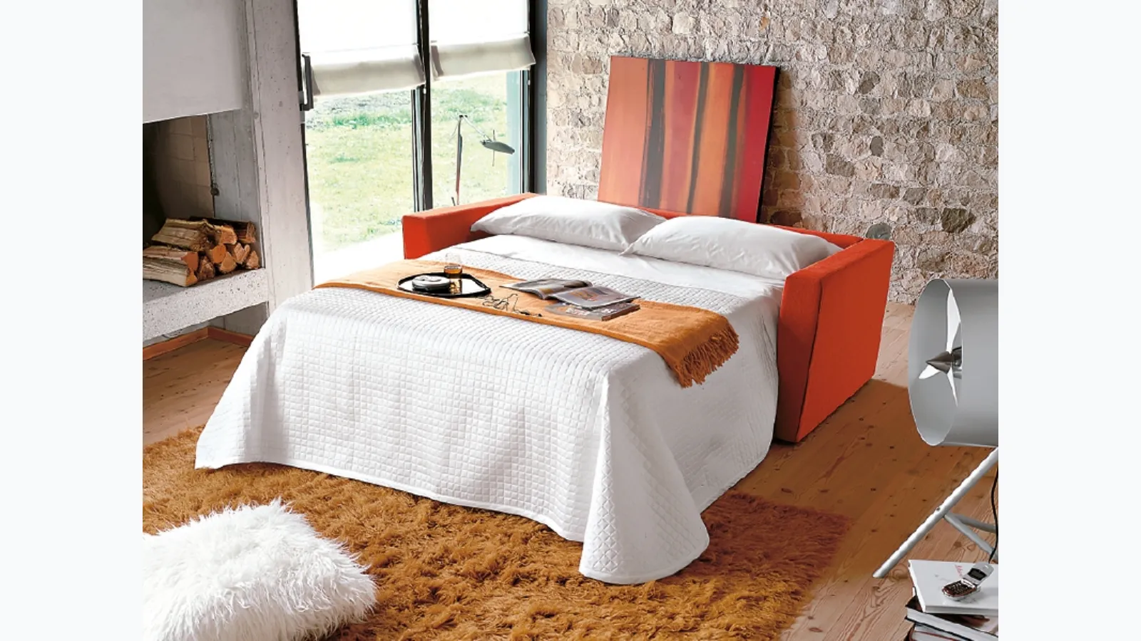 Divano letto lineare Pratiko di Rigosalotti