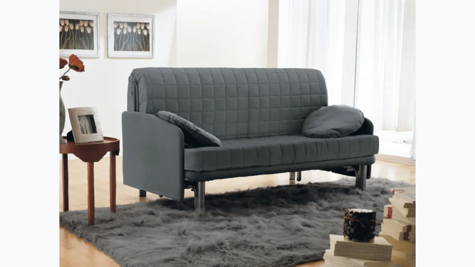 Divano letto lineare in tessuto Spot di Rigosalotti