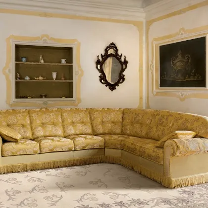 Divano classico angolare in tessuto Tiepolo-Luxury di Rigosalotti