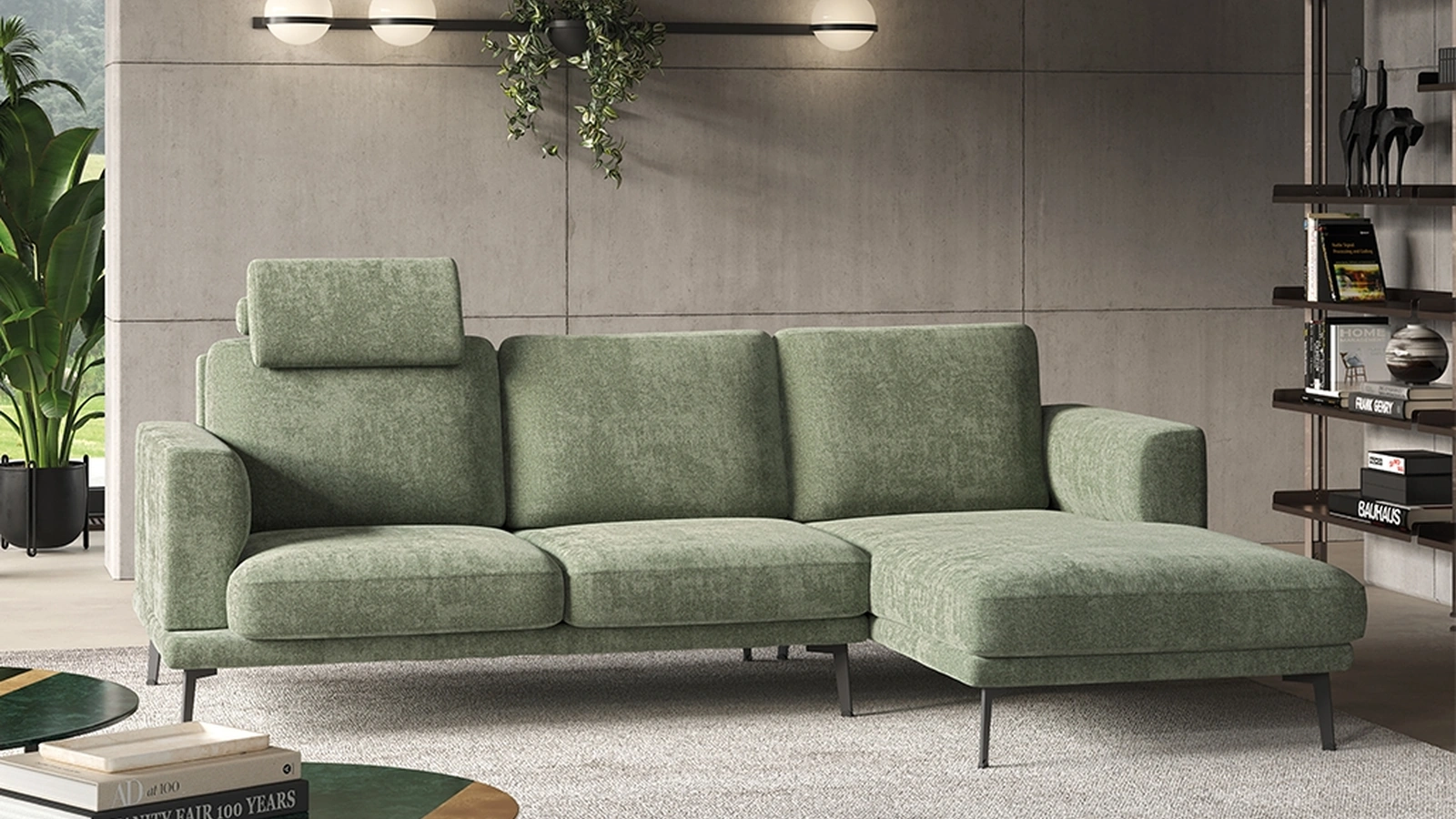 Divano con penisola Trebon di Rigosalotti