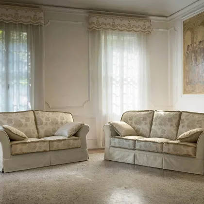 Divano classico lineare in tessuto Versailles-Luxury di Rigosalotti