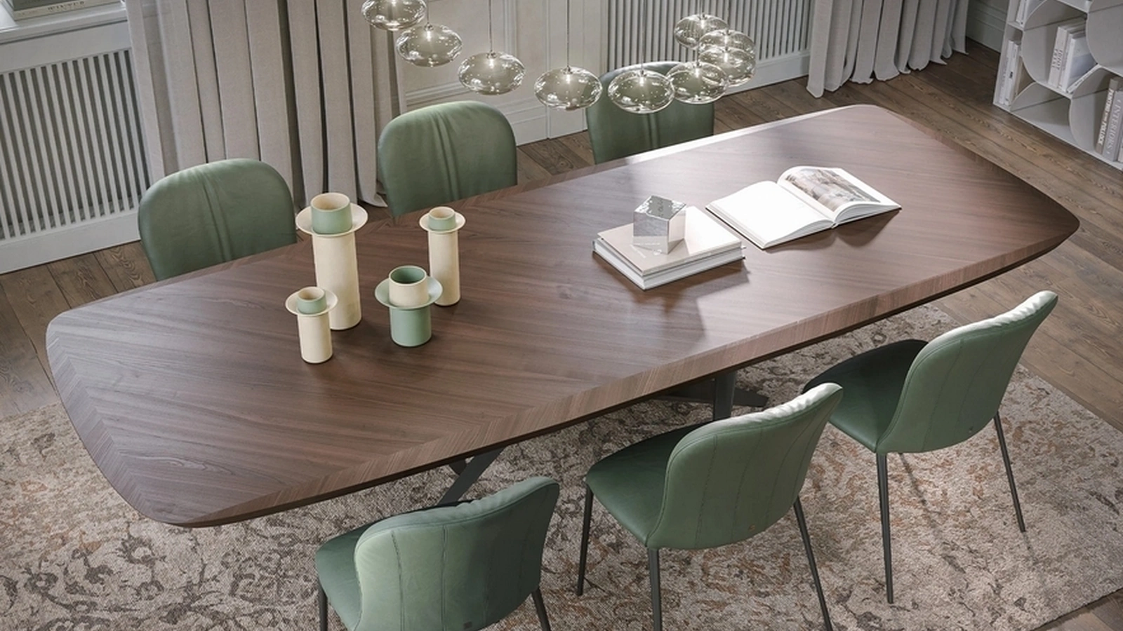 Tavolo Thunder Silk Wood in noce canaletto di Tonin Casa