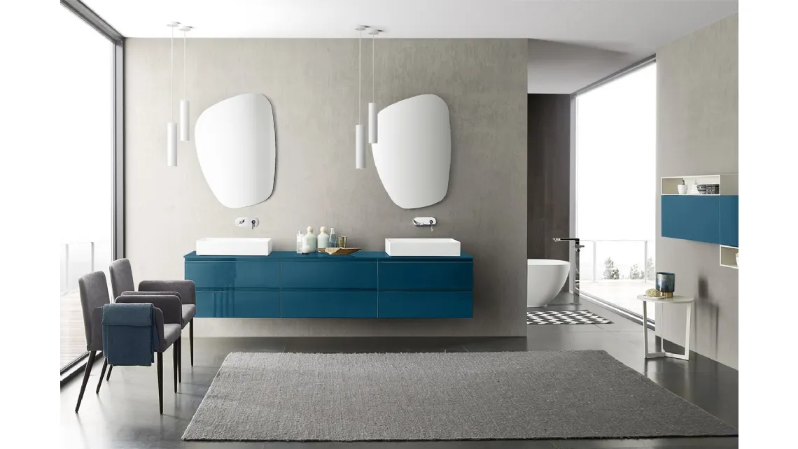 Mobile bagno doppio lavabo Lime 1.0 comp 103 di Azzurra