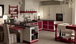 Cucina con penisola Solaia Rosso Antiquariato di Zappalorto